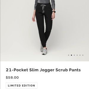 Figs scrubs womens black 21- pocket slim jogger scrub pants